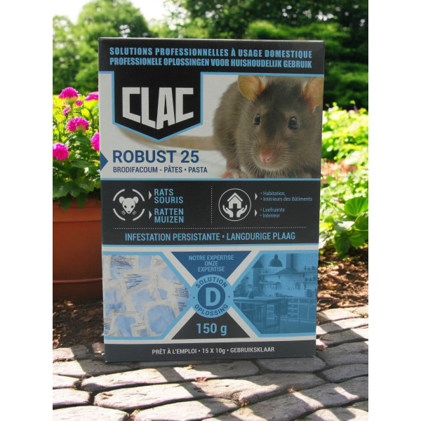 Pâte Robust 25 pour rats et souris - Appât puissant 150gr (15 X 10 gr)